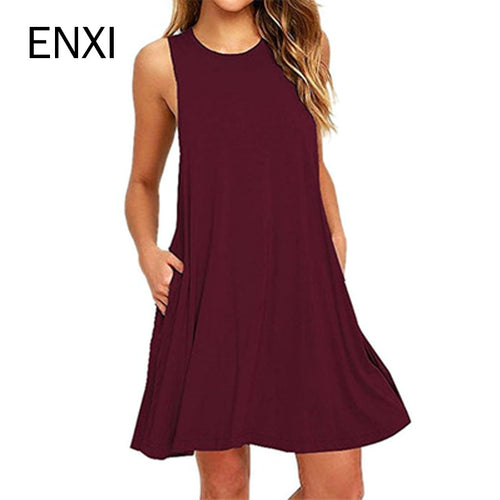 ENXI Elasticity Maternity Dresses Summer