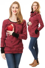 Load image into Gallery viewer, Maternity Nursing Hoodie Winter Pregnancy Clothes For Pregnant Women Breastfeeding Hooded Tops T Shirt Autumn Lactation Clothing