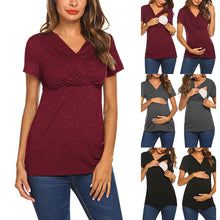 Load image into Gallery viewer, vetement femme 2019 Women Pregnant Maternity Nursing tops clothes Stripe Breastfeeding Top T-Shirt Blouse ropa de mujer clothes