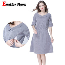 Load image into Gallery viewer, Emotion Moms Striped Maternity Clothes Nursing Breastfeeding pregnancy Dresses for Pregnant Women Maternity Dress S M L XL