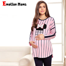 Load image into Gallery viewer, Emotion Moms Maternity Clothes Long sleeve Breastfeeding Sleepwear Nursing Pajamas for Pregnant Women Maternity nightgown
