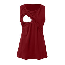 Load image into Gallery viewer, MUQGEW maternity clothes pregnant t shirt Women's Breastfeeding Maternity Nursing Double  Tank Top Shirts nursing clothes