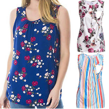 Load image into Gallery viewer, maternity tops pregnant clothes Women's Maternity Floral Nursing Top Sleeveless Comfy Breastfeeding Clothes ropa maternidad