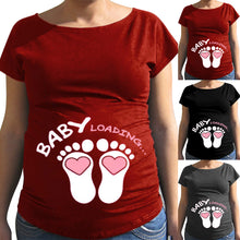 Load image into Gallery viewer, Cotton Maternity T-Shirt 2019 Summer Funny White T shirts Pregnant Maternity T-Shirt Women Letter Print Casual Cotton T-shirt