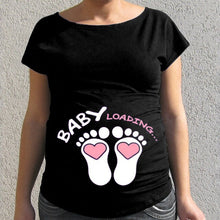 Load image into Gallery viewer, Cotton Maternity T-Shirt 2019 Summer Funny White T shirts Pregnant Maternity T-Shirt Women Letter Print Casual Cotton T-shirt
